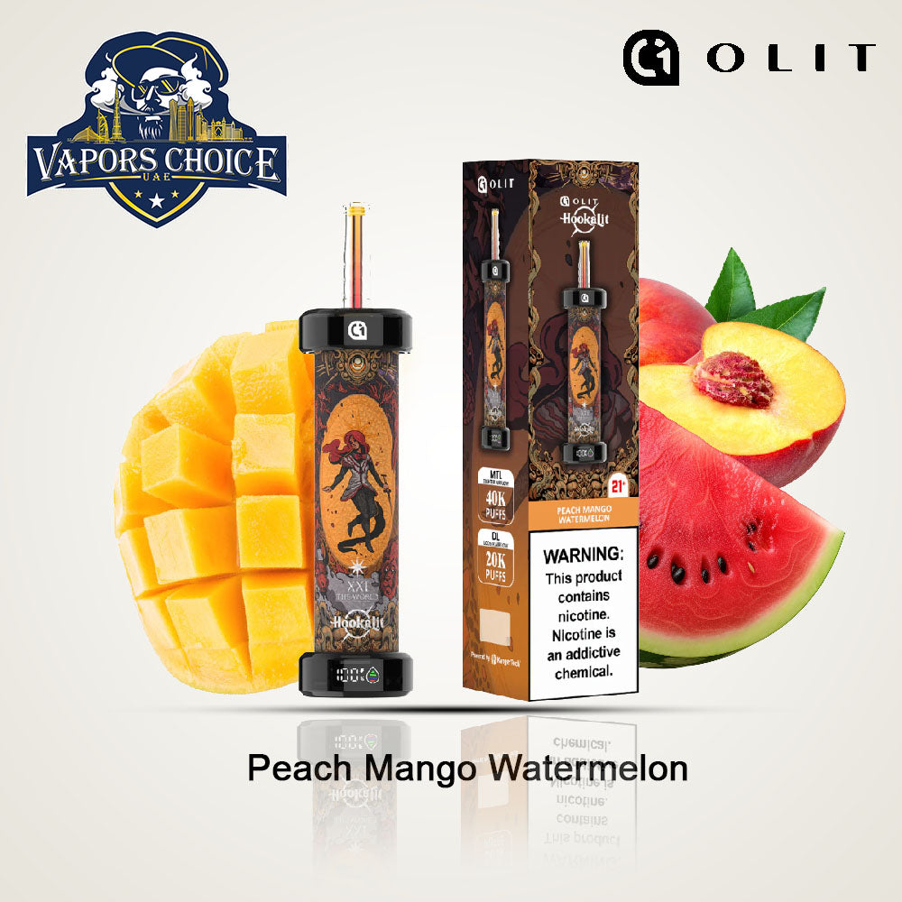 Olit Hookalit 40K Puffs Disposable Vape Peach Mango Watermelon UAE Ras Al-Khaimah